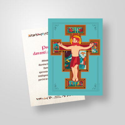 Cartolina con croce e preghiera